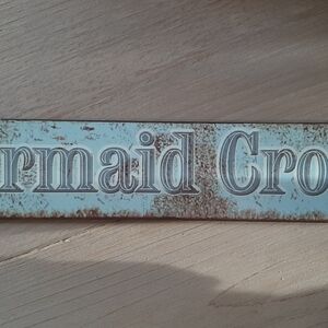 Rustic,beachy Mermaid Crossing Metal Sign. Perfect For Wall Decor